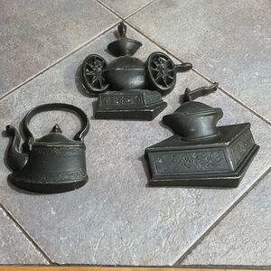 Vintage Black Cast Iron Kitchen Tool Set
